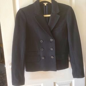 J. Crew Black Wool Double Breasted Blazer Size Petite 4